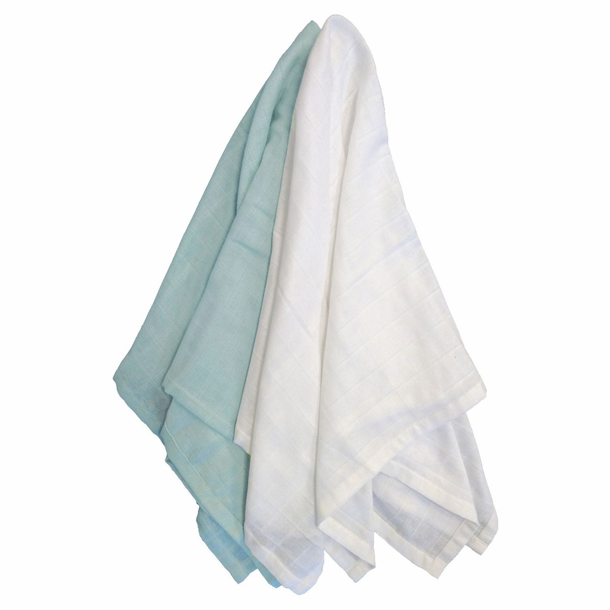 Summerville Organic Muslin Gulpekluter, 2-pk, ice blue + white