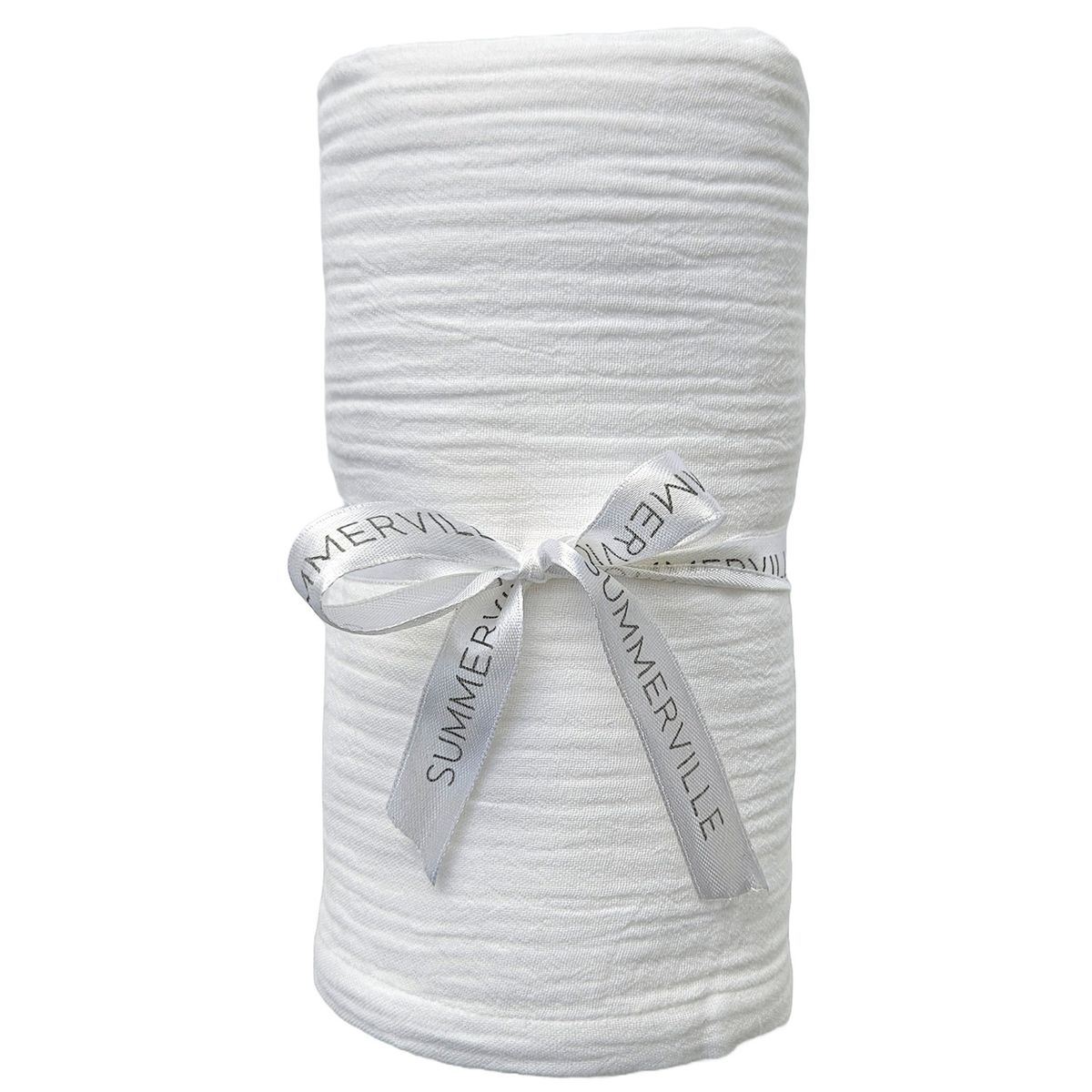 Summerville Organic Crinkle muslin teppe/klut, 120cmx120cm, white