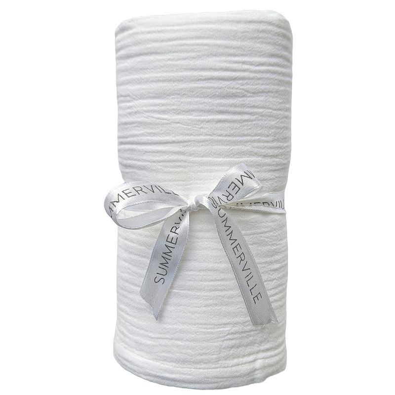 Summerville Organic Crinkle muslin teppe/klut, 120cmx120cm, white