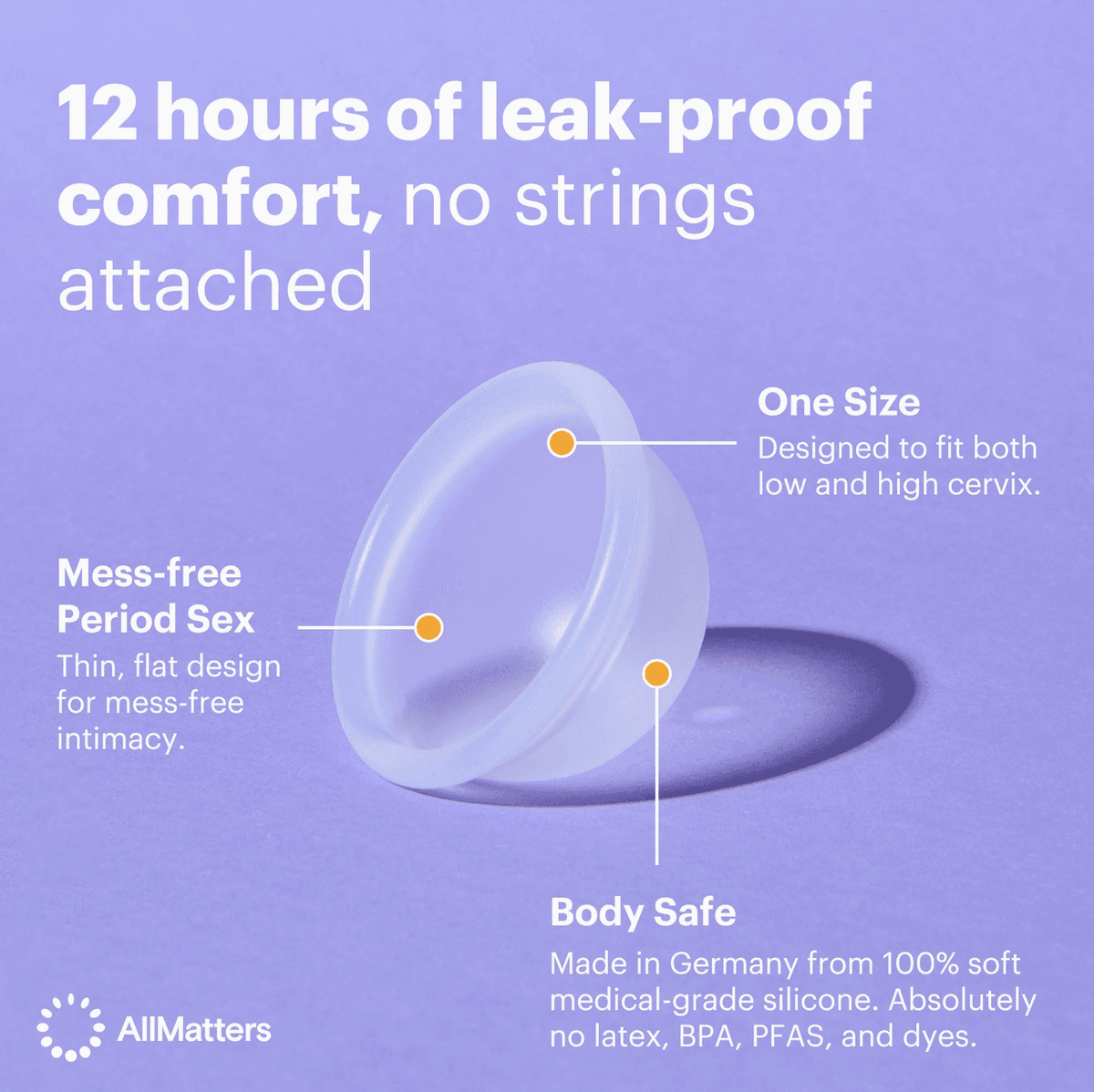 Allmatters menskopp disk, transparent