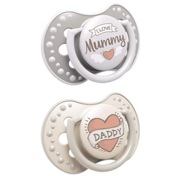 Hovedbilde LOVI Silicone Dynamic Soother 0-6m, 2stk, I Love 
