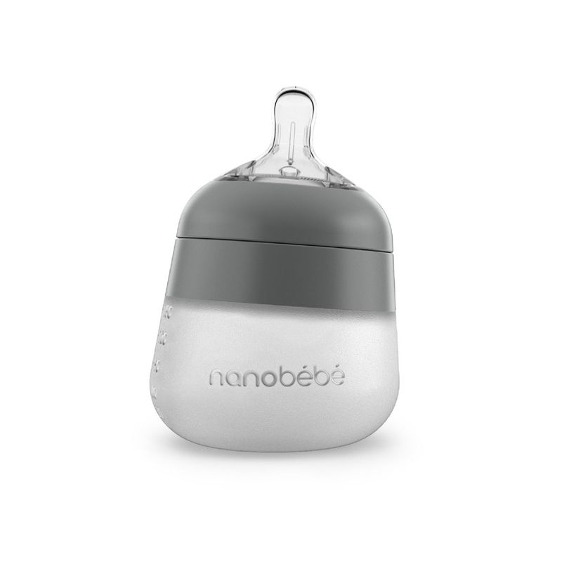 Nanobébé Flexy Silikontåteflaske (myk) - Grey 150 ml -1pk