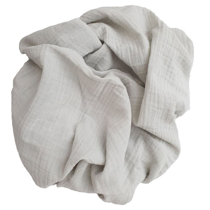 Summerville Organic Crinkle muslin teppe/klut, 120cmx120cm, Silver grey