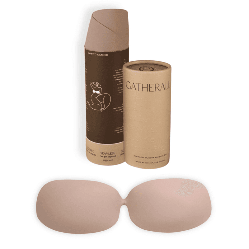 Gatherall Backless Strapless Seamless Adhesive Bra BH, Cream