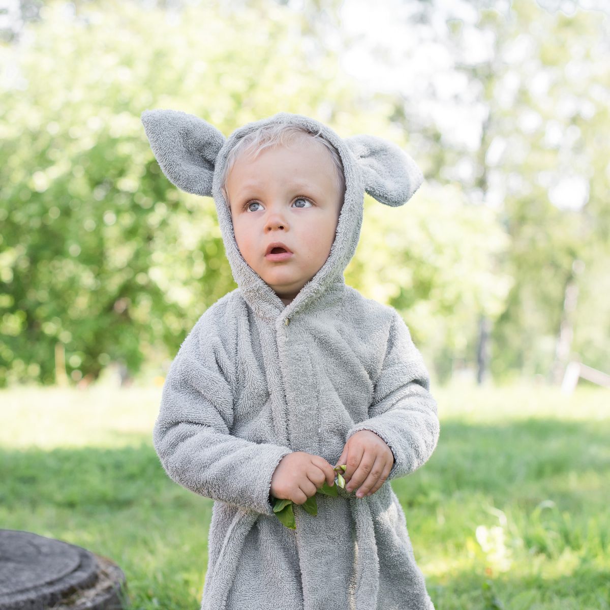Summerville Badekåpe med ører, silver grey