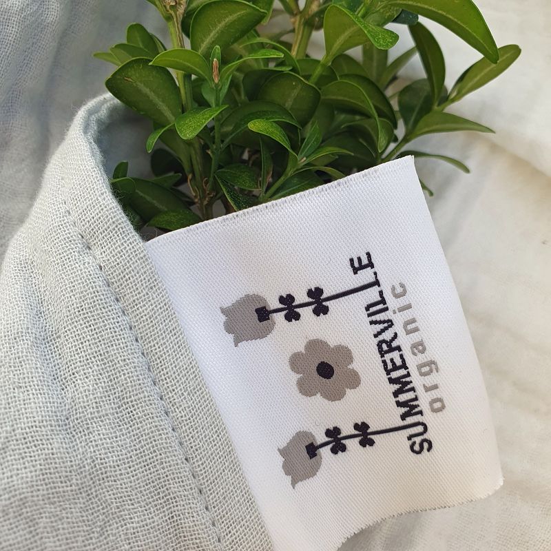 Summerville Organic Crinkle muslin teppe/klut, 120cmx120cm, Silver grey