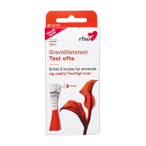 Hovedbilde Rfsu graviditetstest strimmel, 8pk