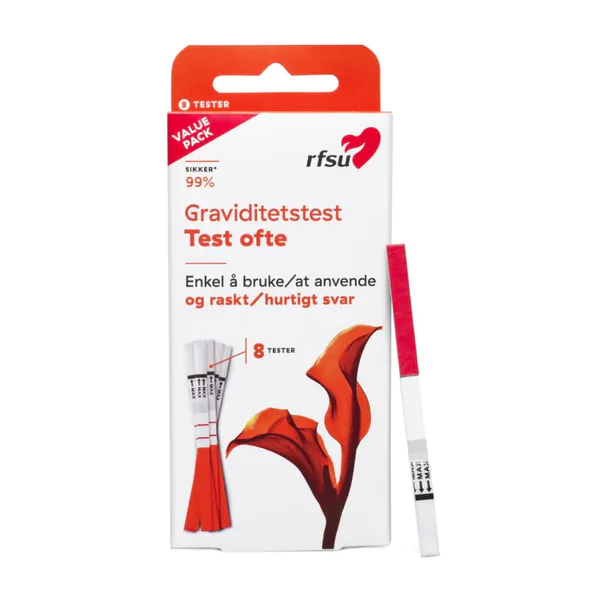 Hovedbilde Rfsu graviditetstest strimmel, 8pk