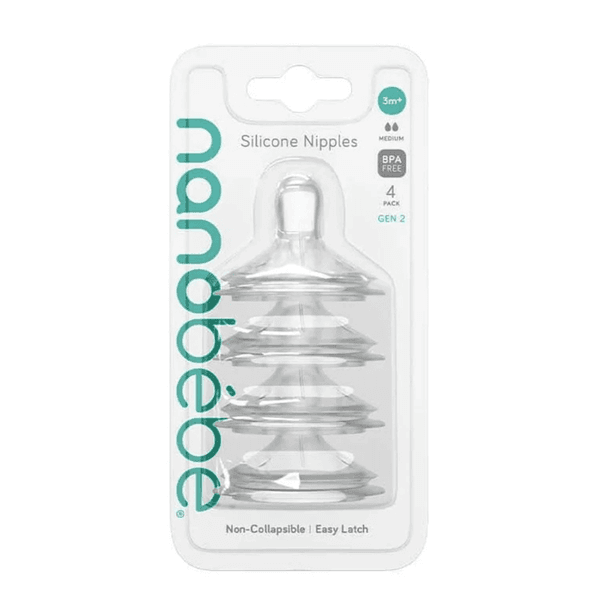 Hovedbilde Nanobébé Silikon tåtesmokker- Medium Flow - 4pk - ...